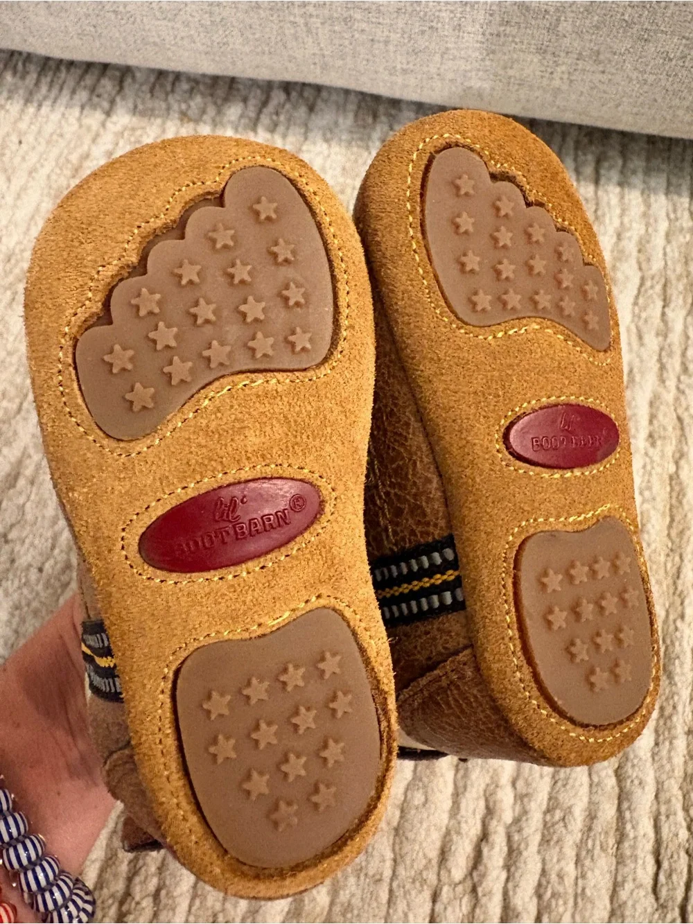 Baby Brown and Cream Western Pull-On Boots